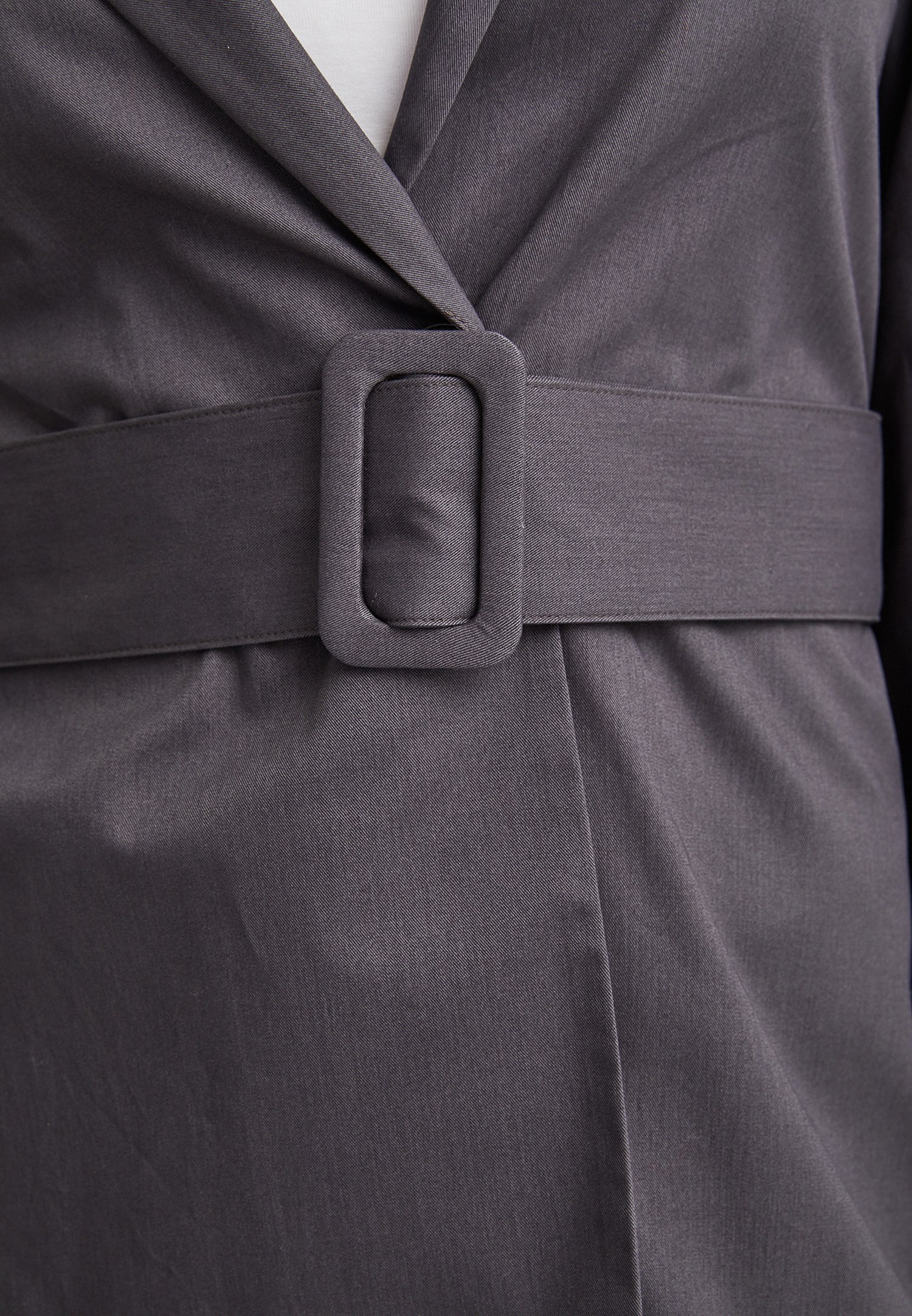 Women Grey Jacket with Belt