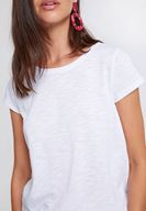 Women White Half Sleeve Scoop Neck Basic T-Shirt