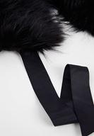 Women Black Fur with Ribbons