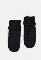 Women Black Gloves with Elastic Detail