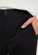 Bayan Siyah Orta Bel Detaylı Boru Paça Pantolon