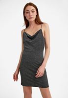 Women Silver Shiny Dress with Back Detail