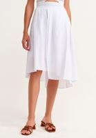 Women White Pleated Skirt with Detail