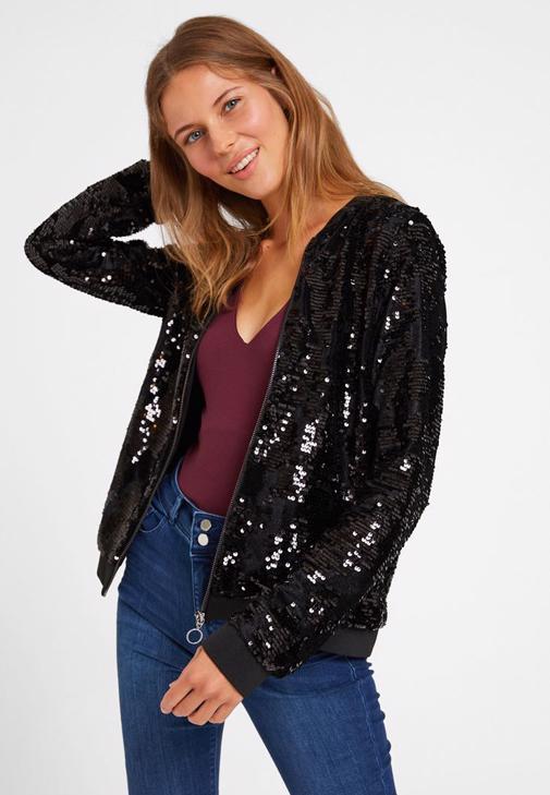 Black Jacket with Sequins Detail 