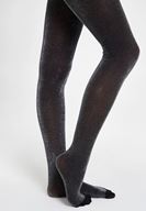 Bayan Siyah Sim Detaylı Külotlu Çorap