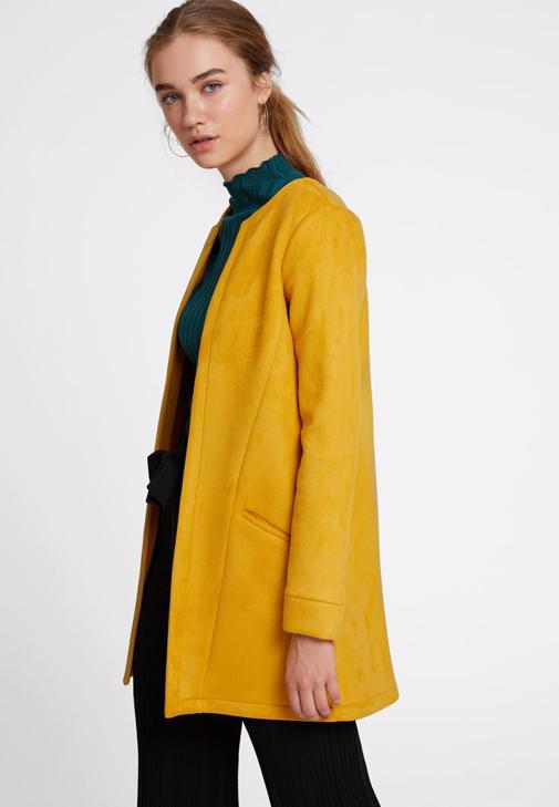 Yellow Suede Jacket with Pocket 