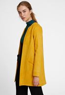 Women Yellow Suede Jacket with Pocket