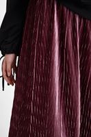 Women Purple Velvet Asymmetric Midi Skirt