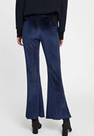 Women Navy Velvet Trousers with Details