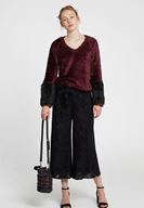 Women Black Velvet Trousers with Belt