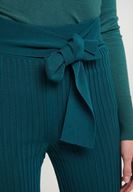 Bayan Yeşil Beli Kemer Detaylı Pantolon