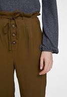 Bayan Yeşil Beli Bağlamalı Düğme Detaylı Pantolon
