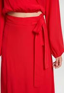 Women Red Skirt with Slits