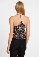 Women Mixed Floral Patterned Blouse with V Neck
