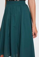 Women Green Asymmetric Midi Skirt