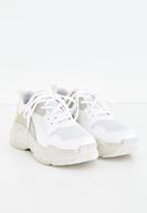 Bayan Beyaz Kalın Tabanlı Bağcıklı Sneaker