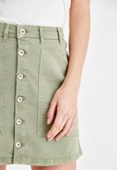 Women Green Skirt with Button Details