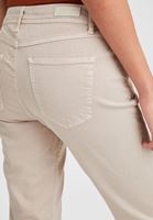 Women Cream Low Rise Slim Boyfriend Pants