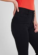 Bayan Siyah Yüksek Bel Dar Paça Çift Düğme Detaylı Pantolon