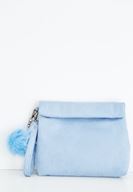 Bayan Mavi Ponpon Detaylı Çanta