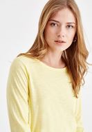 Bayan Sarı Basic Uzun Kollu Tişört