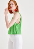Women Green Tank with Details