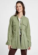 Bayan Yeşil Cep Detaylı Pamuk Ceket