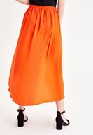 Women Red Asymmetric Skirt