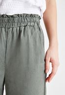 Bayan Yeşil Beli Lastikli Bilek Detaylı Pantolon ( TENCEL™ )