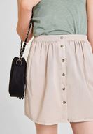 Women Cream Skirt with Button Detailed