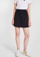Women Black Skirt with Button Detailed