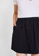 Women Black Skirt with Button Detailed