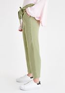 Bayan Yeşil Beli Kemerli  Pantolon ( TENCEL™ )