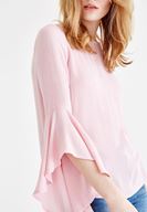 Women Pink Long Sleeve Blouse with Back Details
