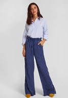 Women Mixed Stripe Patterned Pants with Details 
