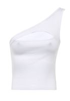 Women White Crop Top with Cut-out
