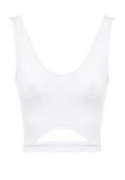 Women White Crop Top with Back Detail