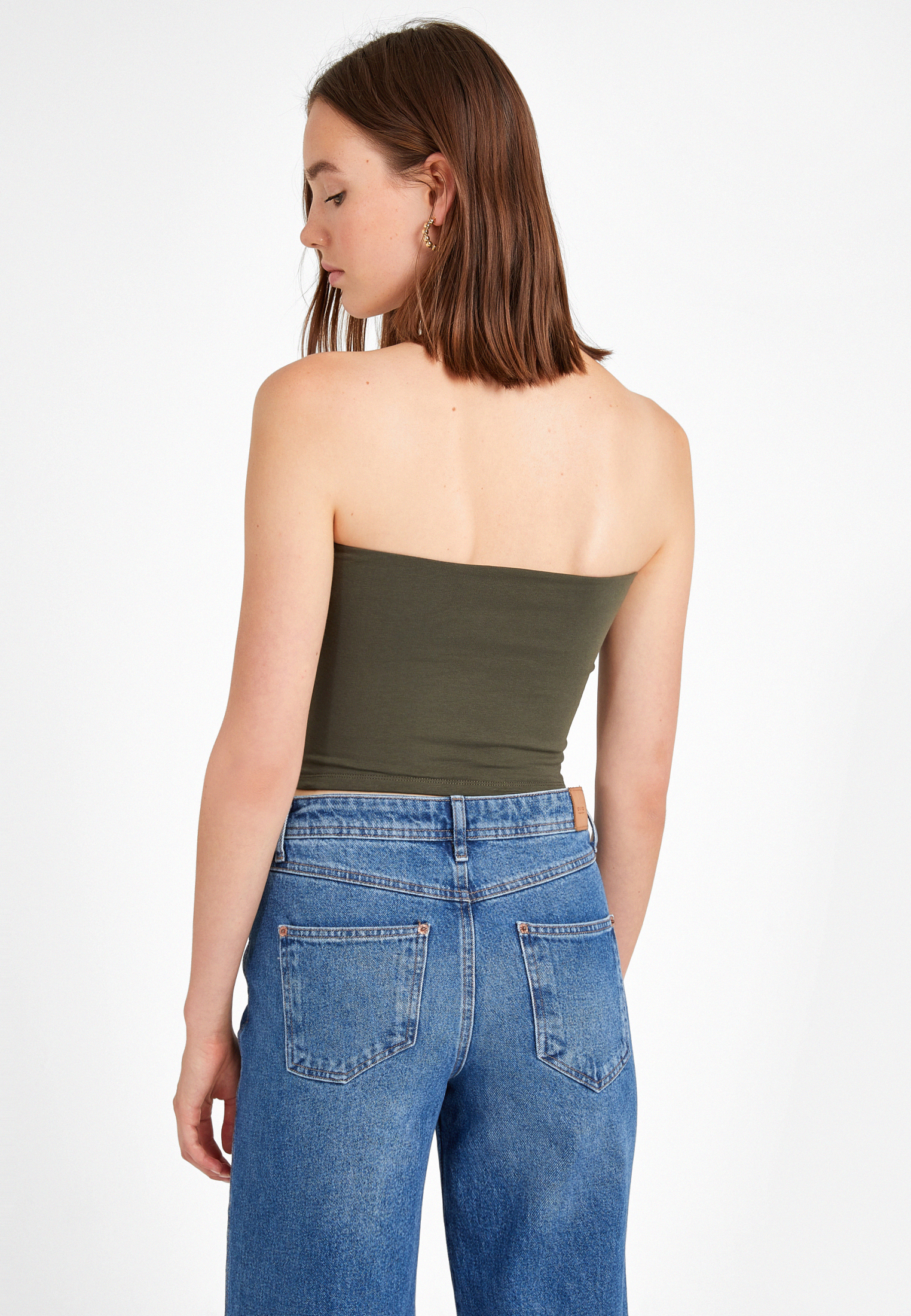 Women Green Off-shoulder Crop Top