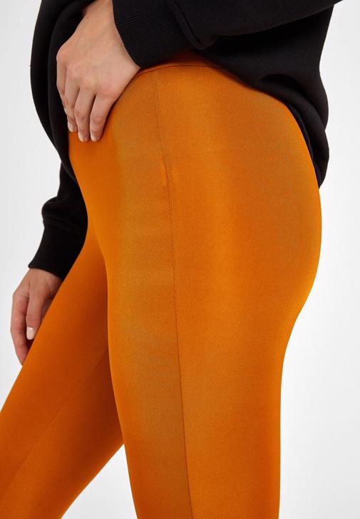Orange High Rise Shiny Leggings Online Shopping