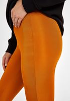 Women Orange High Rise Shiny Leggings