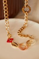 Women Gold Multibead Chain Necklace