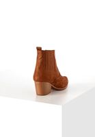Women Brown Patterned Thick Heeled Ankled Boots