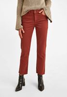 Women Bordeaux High Rise Slim Trousers