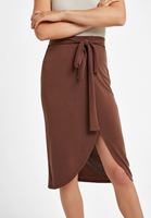 Women Brown Belted Midi Skirt