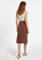 Women Brown Belted Midi Skirt