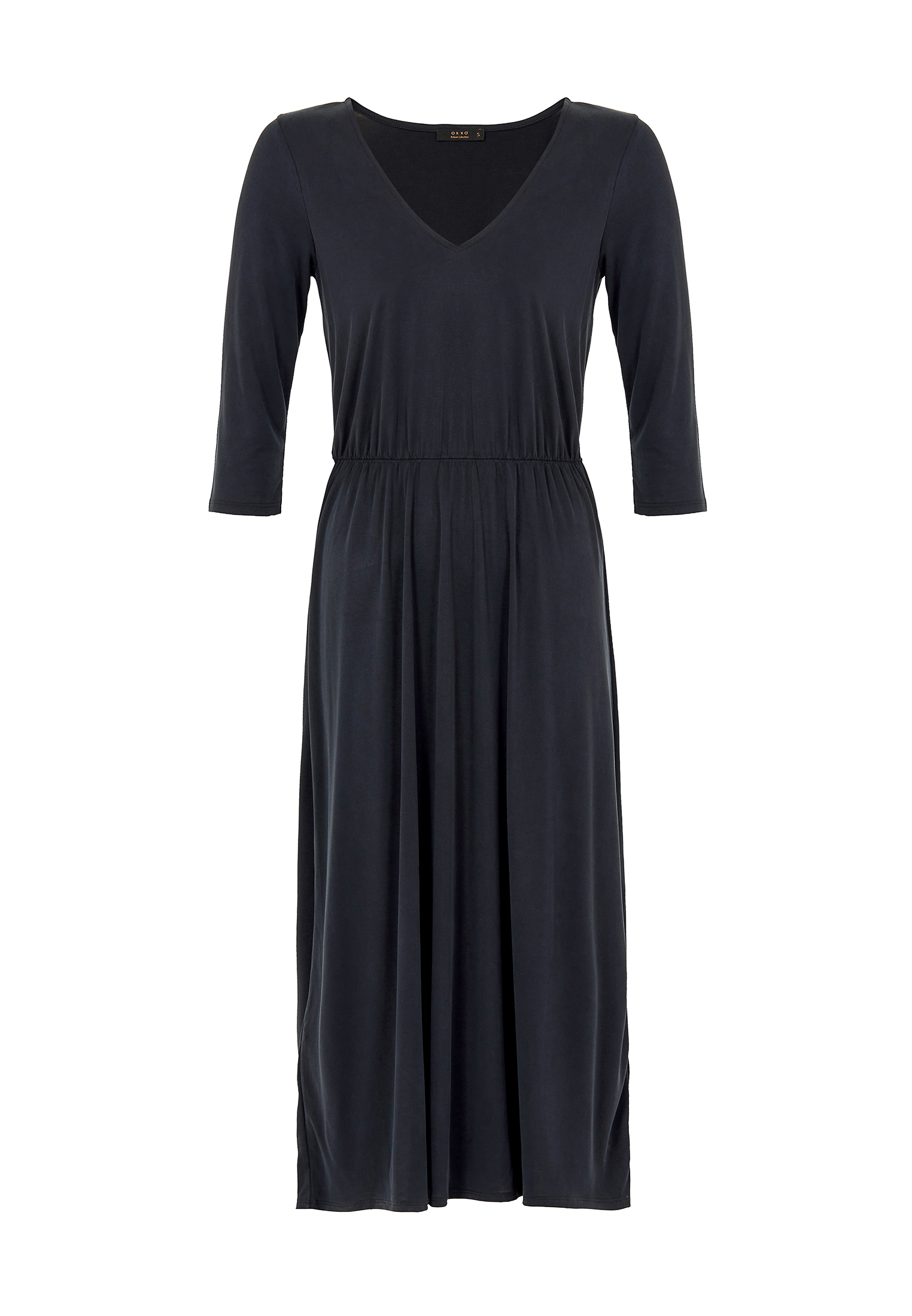 Women Black Soft Touch Midi Dress