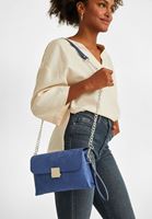 Women Blue Suede Shoulder Bag