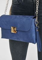 Women Blue Suede Shoulder Bag