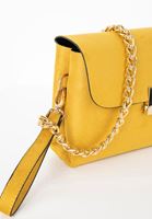 Women Yellow Suede Shoulder Bag