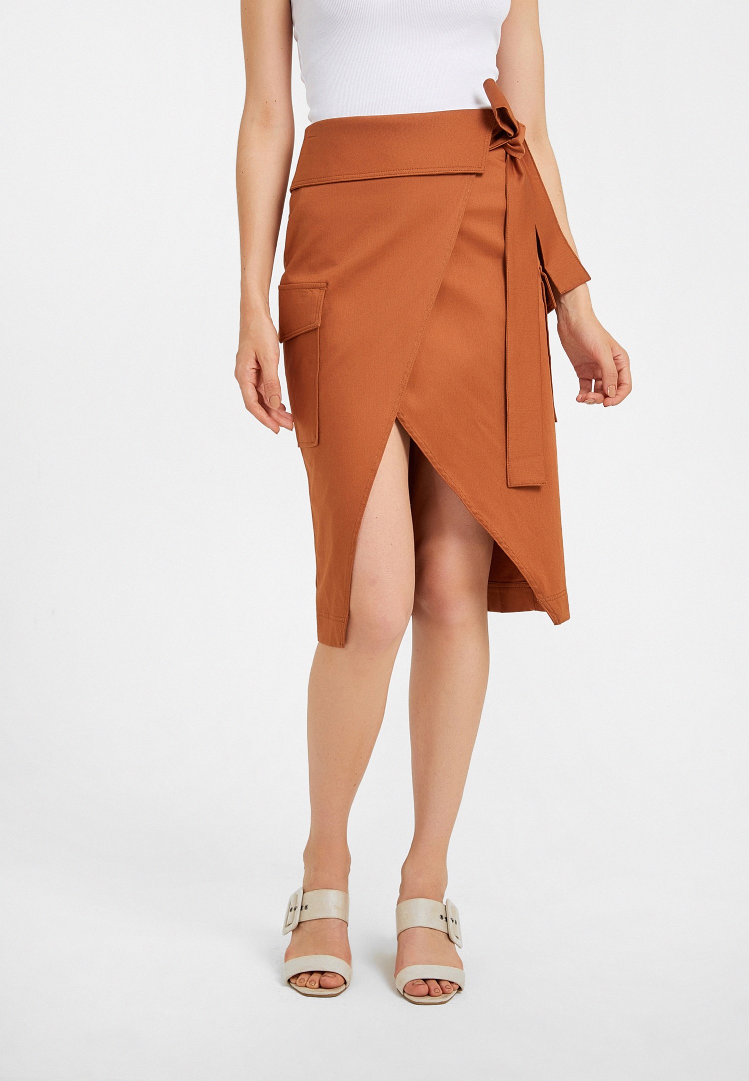 Women Brown Belt Detailed Skirt